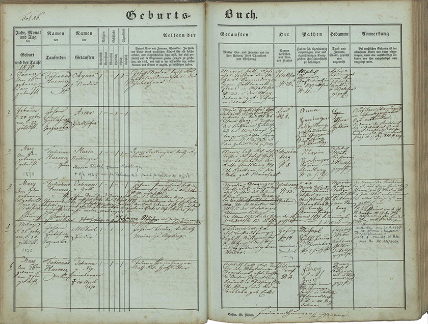 Batismo de Johann Gott Prauchner (filho)