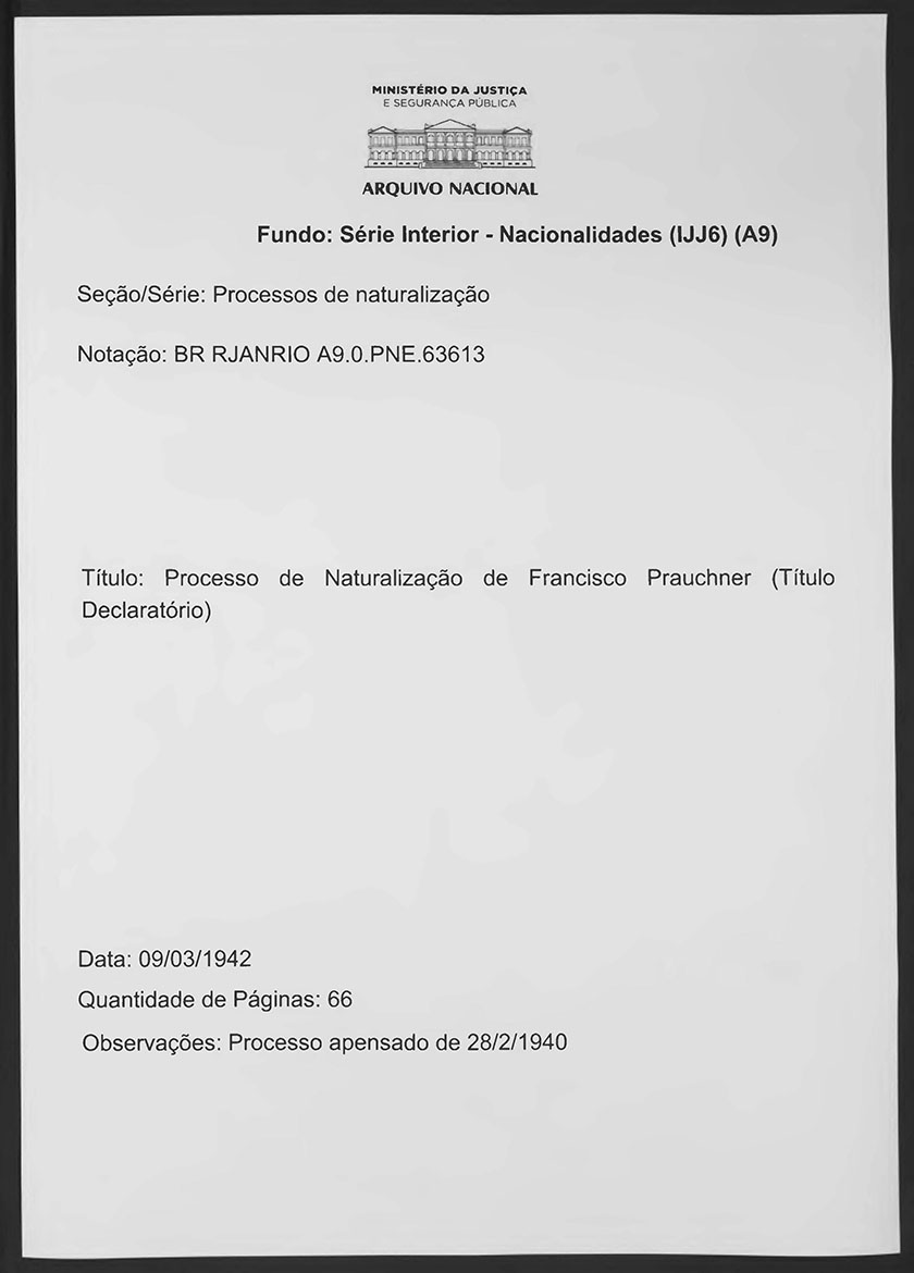 Naturalização de Franz/Francisco Prauchner